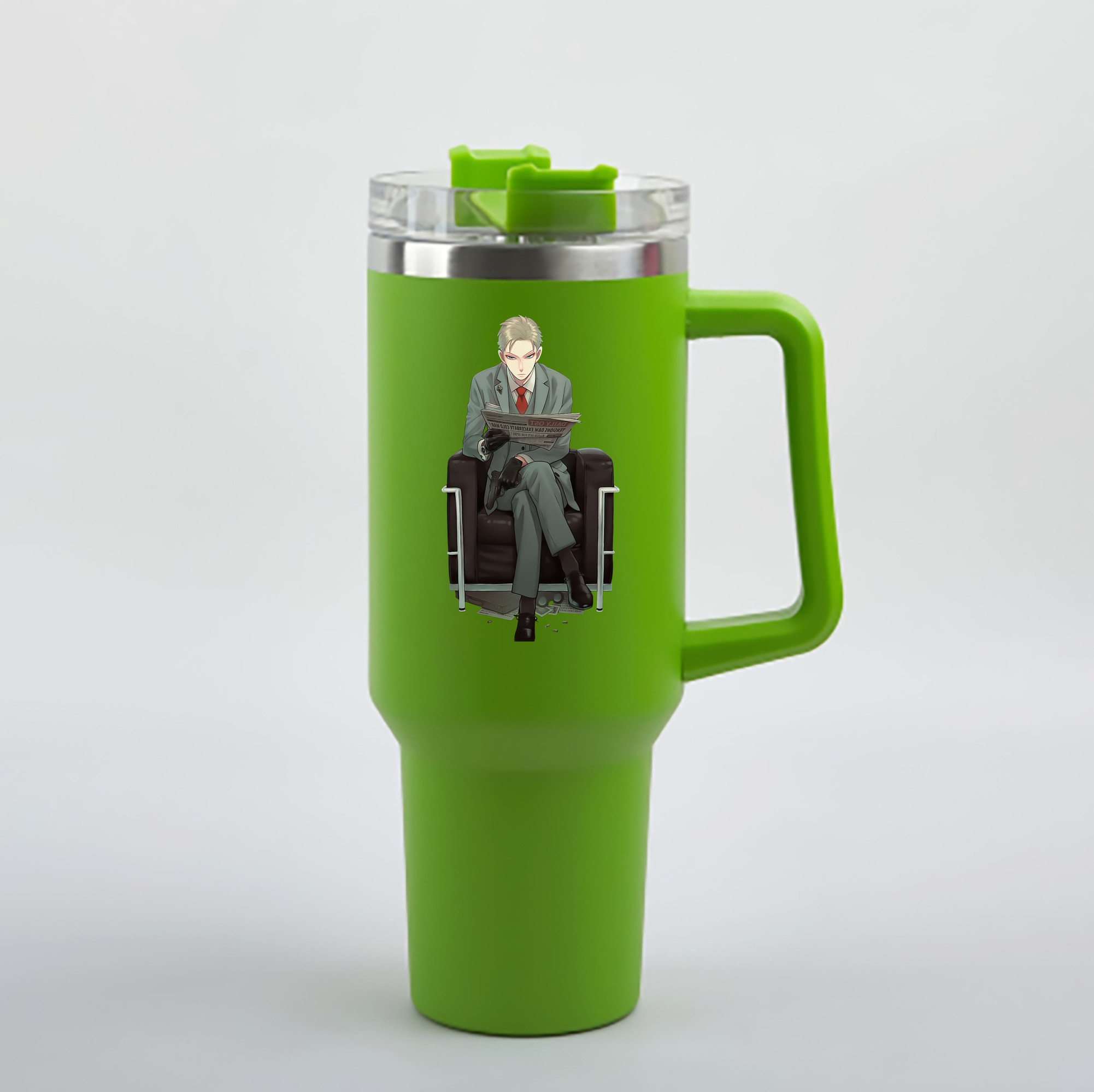 （画像用） SPY×FAMILY间谍家家酒 1200mL車用タンブラー - クリスタルステッカー（プラスチックストロー付き）
